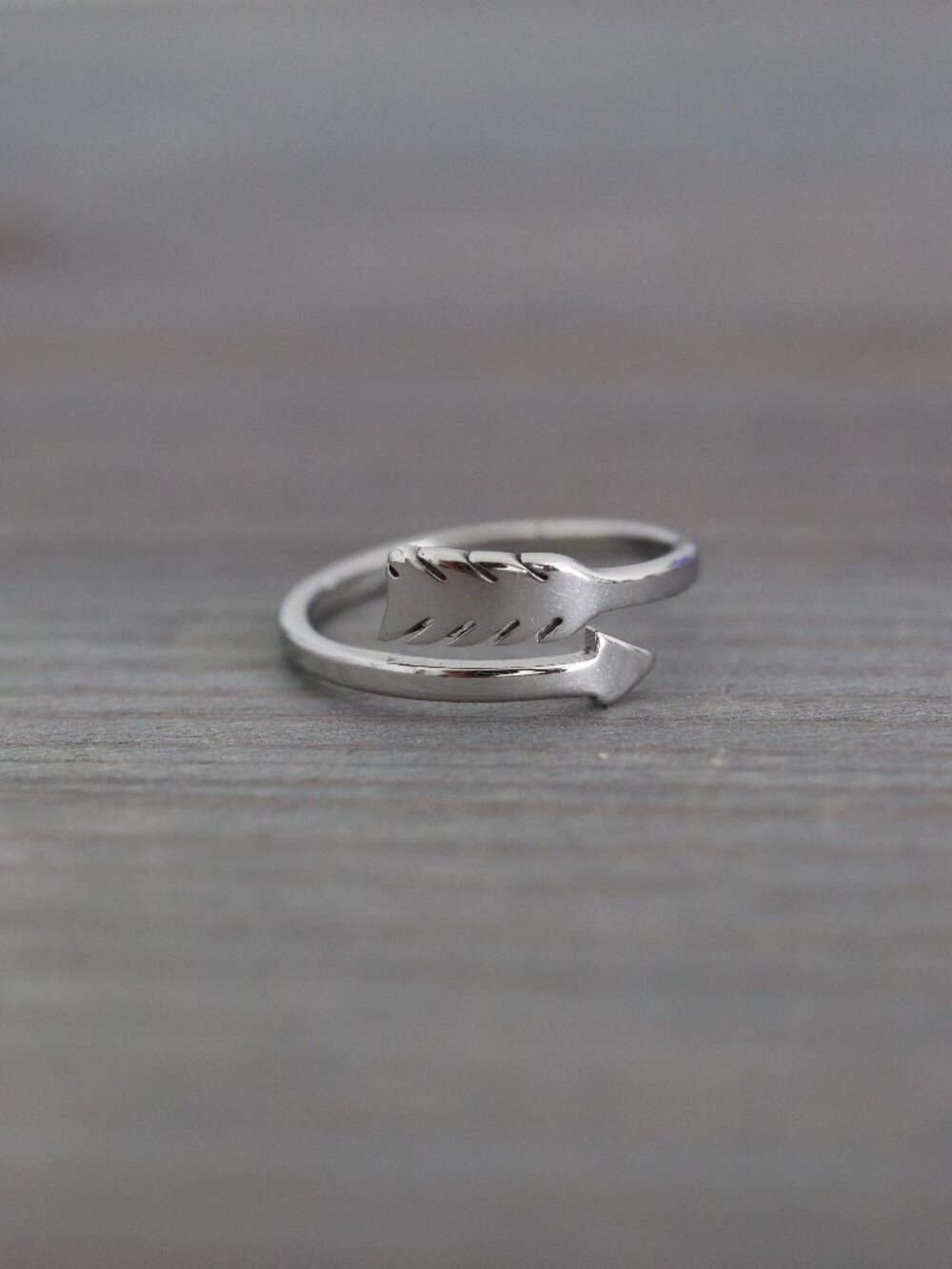 Arrow Style Cuff Ring Silver Stainless Steel